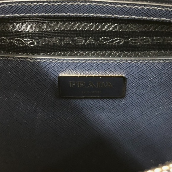 Prada 2way Handbag Leather Navy - Picture 10 of 10